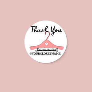 100 CT Thank You Round 2" Stickers Finish Gloss